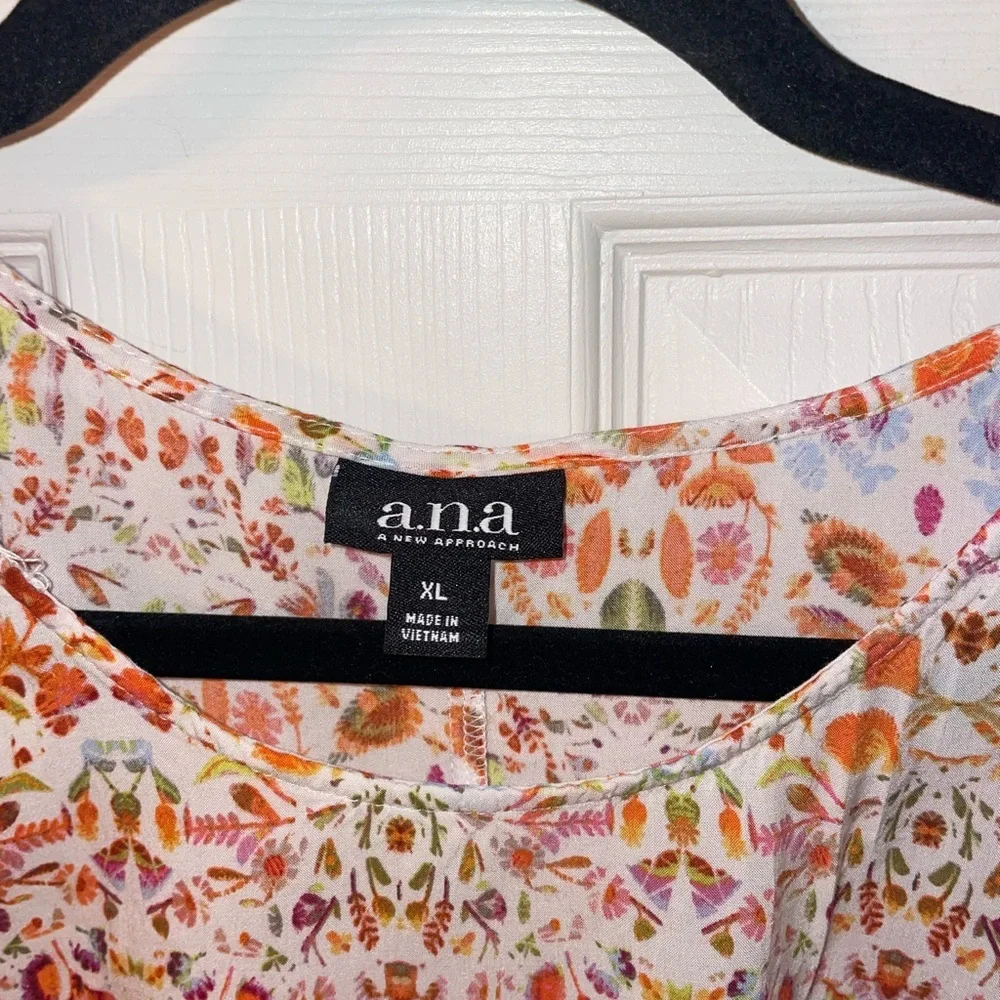 a.n.a Multicolor Patterned Sleeveless Leightweight Cotton Blouse XL - Picture 2 of 3